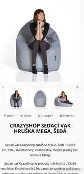 Sedací vak šedý - 6