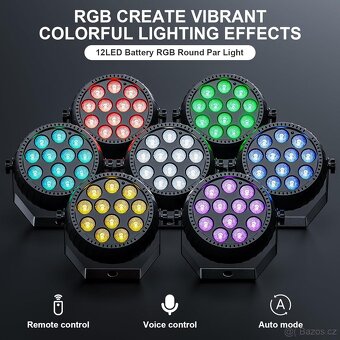 4xRtktoup RGB dobíjecí LED par Light, 12+LED Aga 48led - 6