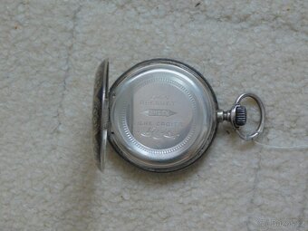 Celostříbrné tulou zdobené tříplášťové raritní kapesní hodin - 6