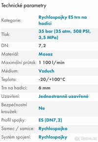 Rychlospojka s trnem na hadici 6 mm - 6