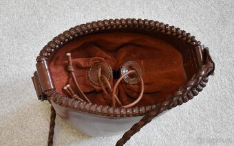 Luxusní kožená italská kabelka / bucket bag - NOVÁ - 6