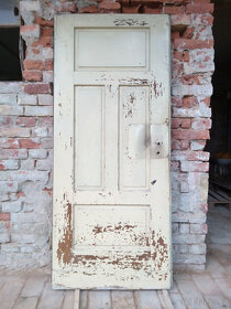 3x staré atypické kazetové dřevěné dveře - 6