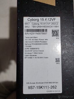 Herní notebook msi i5 rtx 4060 1tb 16gb - 6