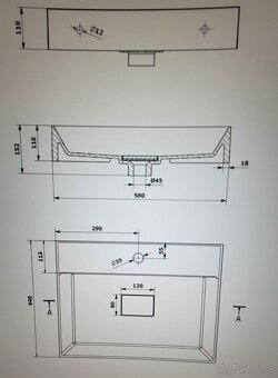 Umyvadlo zn. Sapho GU058 - 580x440 - 6