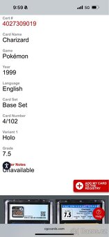 Charizard base set (1999) CGC 7.5/10 - 6