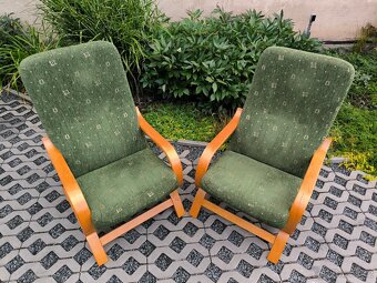 Moderní čalouněná pohupovací křesla - 2 kusy - 6