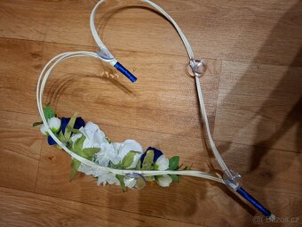 Svatební dekorace na auto - tmave modrá - 6