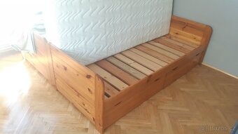 Postele masiv dřevo borovice 2ks - 6