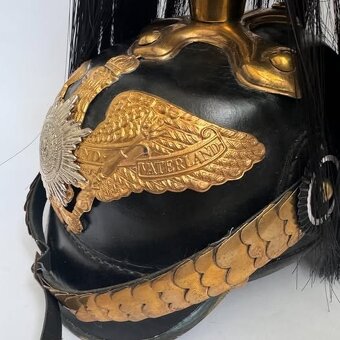 Slavnostní helma, přilba Pickelhaube pruská vojenská - 6