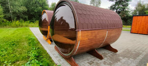 Venkovní sudová panoramatická sauna - 6