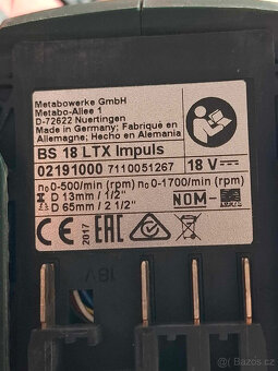 Aku METABO BS 18 LTX Impuls - 6