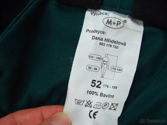 Pracovní kalhoty s laclem King zeleno-černé vel.52 - 6