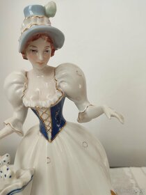 Royal dux porcelánová soška dáma s dáždnikom - 6