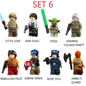 Rôzne figúrky Star Wars 7 (8ks) typ lego - nové - 6