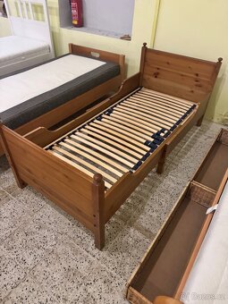 Hezká dřevěná postel-jednolůžko 80x190 IKEA LEKSVIK - 6