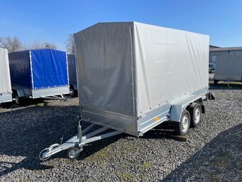 Přívěsný vozík dvouosý 345x145 cm, plachta, 750kg, 130km/h - 6