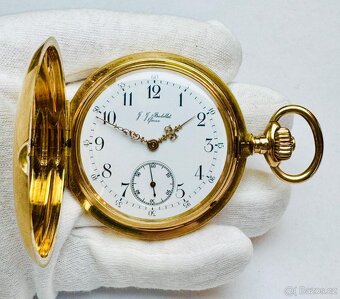 14K CELO ZLATÉ PÁNSKÉ PANCÉŘOVÉ KAPESNÍ HODINKY BADOLLET GEN - 6