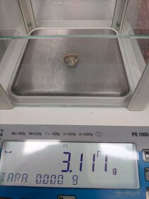 Zlaty damsky prsten Diamanty Punc 0,585 Rozmer 51 - 6