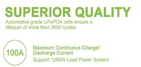 LiFePo4 baterie zn WULILLS s LCD, s kapacitou 100Ah/ 12.8V - 6