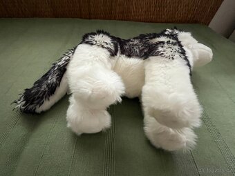 Plyšový pejsek husky černobílý - 6