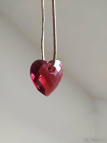 Swarovski - červené srdíčko přívěsek / náhrdelník - 6