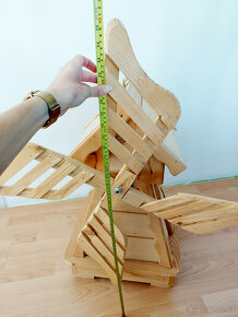 Nový dřevěný větrný mlýn dekorace 90 cm - 6