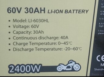 Baterie do elektrokoloběžky 60V 30 Ah - nová - 6