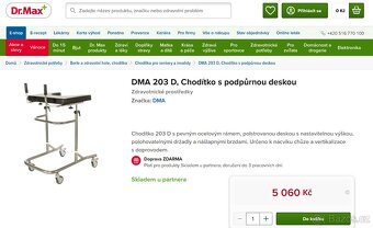 Vysoké chodítko s podpůrnou deskou; DMA 203 D; NOVÉ - 6
