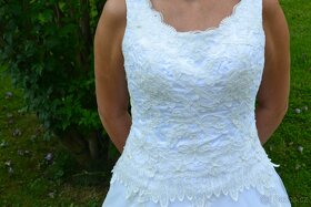 Bílé svatební šaty vel. 36/38 + spodnice zdarma - 6