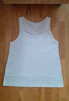 Bílý top s krajkou H&M - 6
