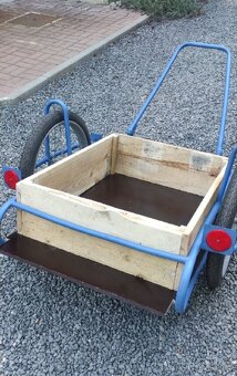 Ruční kára (dvoukolák) modrá barva, KOMPLETNÍ RENOVACE. - 6