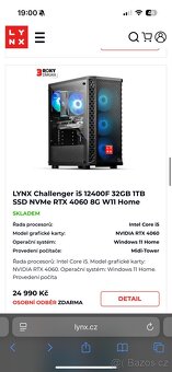 Herní PC RTX 4060, i5, 1TB M2 SSD, 16GB RAM - 6