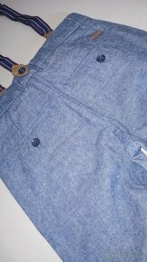 Frajerské teplejší kalhoty s kšandama zn H&M vel.116 - 6