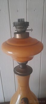 100 LETÁ STAROŽITNÁ BRONZOVO SKLENĚNÁ LAMPA NAPOLEON BONAPAR - 6