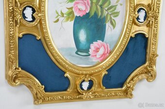 Zámecký obraz - Zátiší - olej na desce - 6