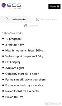 Domácí pekárna ECG - 6