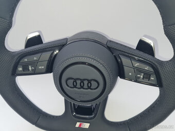 AUDI KOŽENÝ EXCLUSIVE VOLANT + AIRBAG + F1 PADLA CIERNA NITK - 6