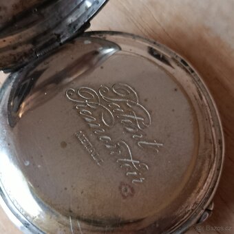 Starožitné stříbrné kapesní hodinky REMONTOIR - 6