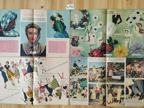32x starý časopis ELLE 1946 1947 Francie X150 - 6
