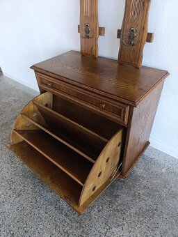 Rustikální botník, věšáky, předsíňový set, masív - 6