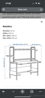 Herní stůl Fredde Ikea černý - 6