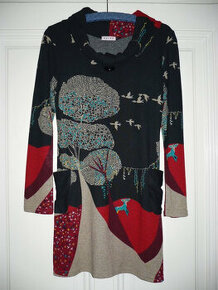 Nové úpletové mini šaty s přírodním motivem, vel. M/L - 6