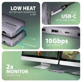 AXAGON HMC-12GM2, USB-C hub, slot na m.2 ssd - 6