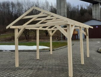 Dřevěný přístřešek 4,6x3,5 m s dovozem ČR i SR, jiné rozměry - 6