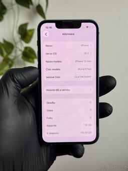 iPhone 13 mini 128GB modrý - 100% baterie - 6