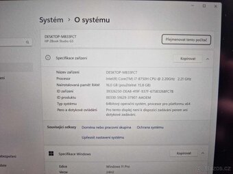HP ZBook Studio G5 - ZÁNOVNÍ,i7,16GB RAM,4K, 500GB SSD, Dok - 6