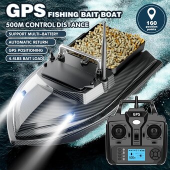 Zakrmovací, zavážecí loď s GPS, loďka na ryby až 160 pozic - 6
