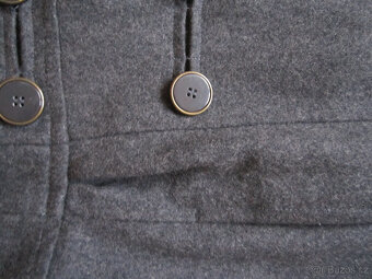 Vlněný tmavě šedý kabát vel. M/L - 6