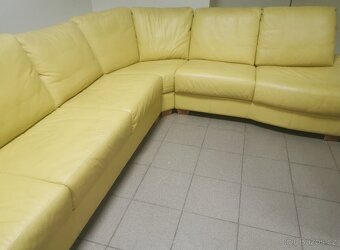 Kožená rohová sedací souprava - PRAVÁ KŮŽE - 6