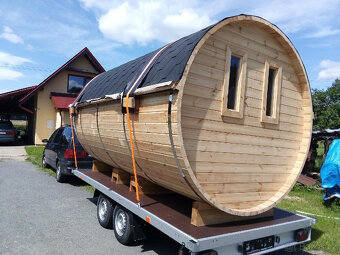 Sauna, venkovní finská barelová sauna Marivox - 6